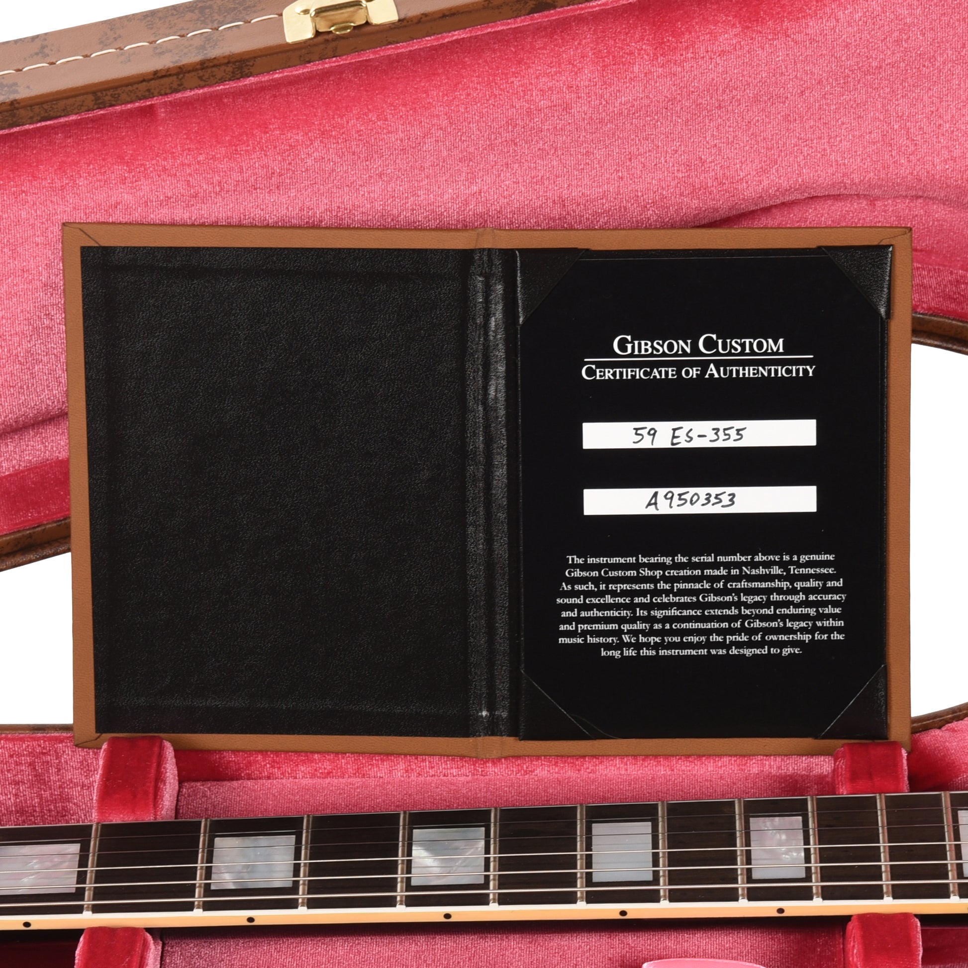 Gibson Custom Shop 1959 ES-355 Reissue Stop Bar Ebony VOS Electric Guitars / Solid Body