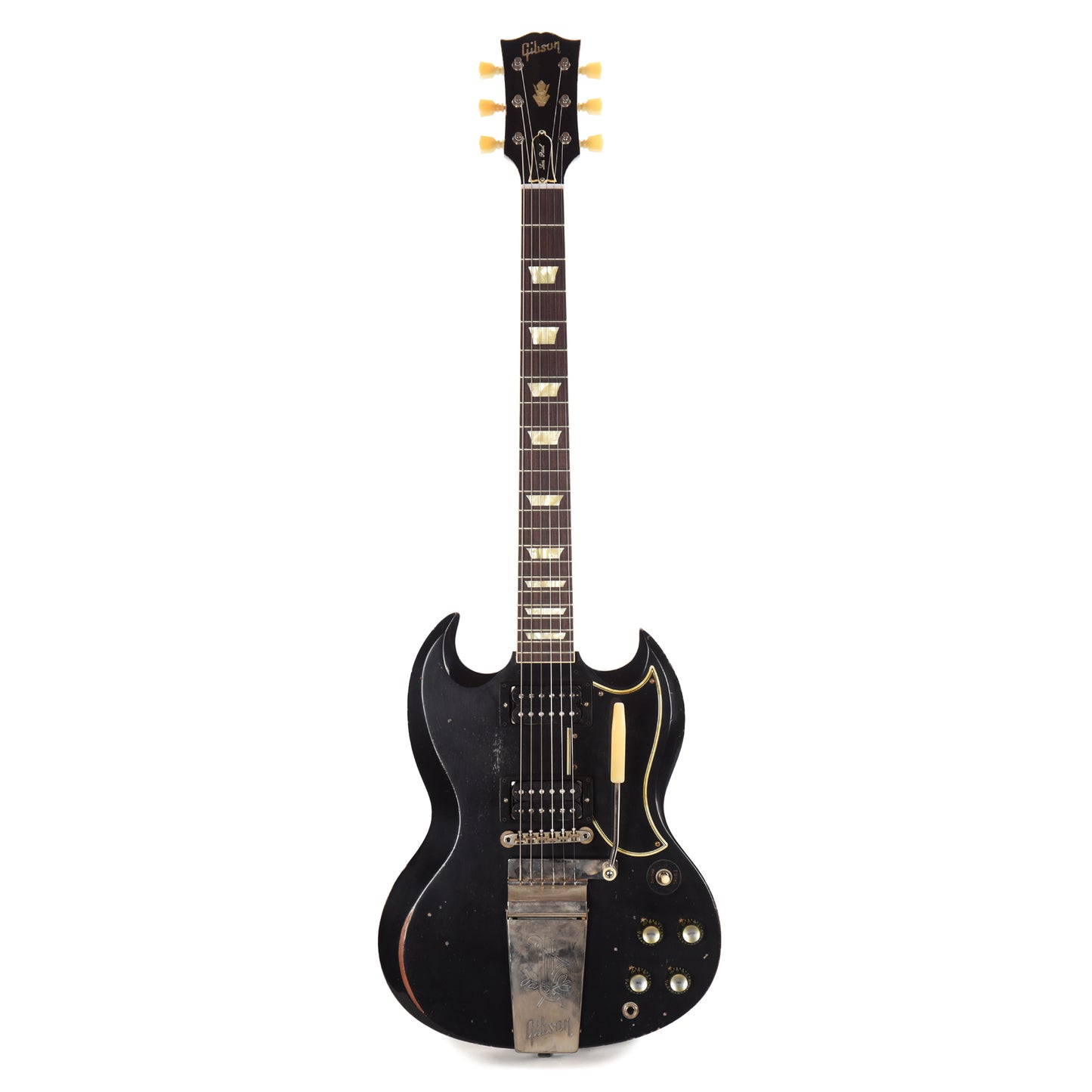 Gibson Custom Shop 1961 Les Paul SG Standard "CME Spec" Antique Ebony Murphy Lab Heavy Aged NH w/Long Maestro Vibrola & Black Uncovered Custom "S" Buckers Electric Guitars / Solid Body