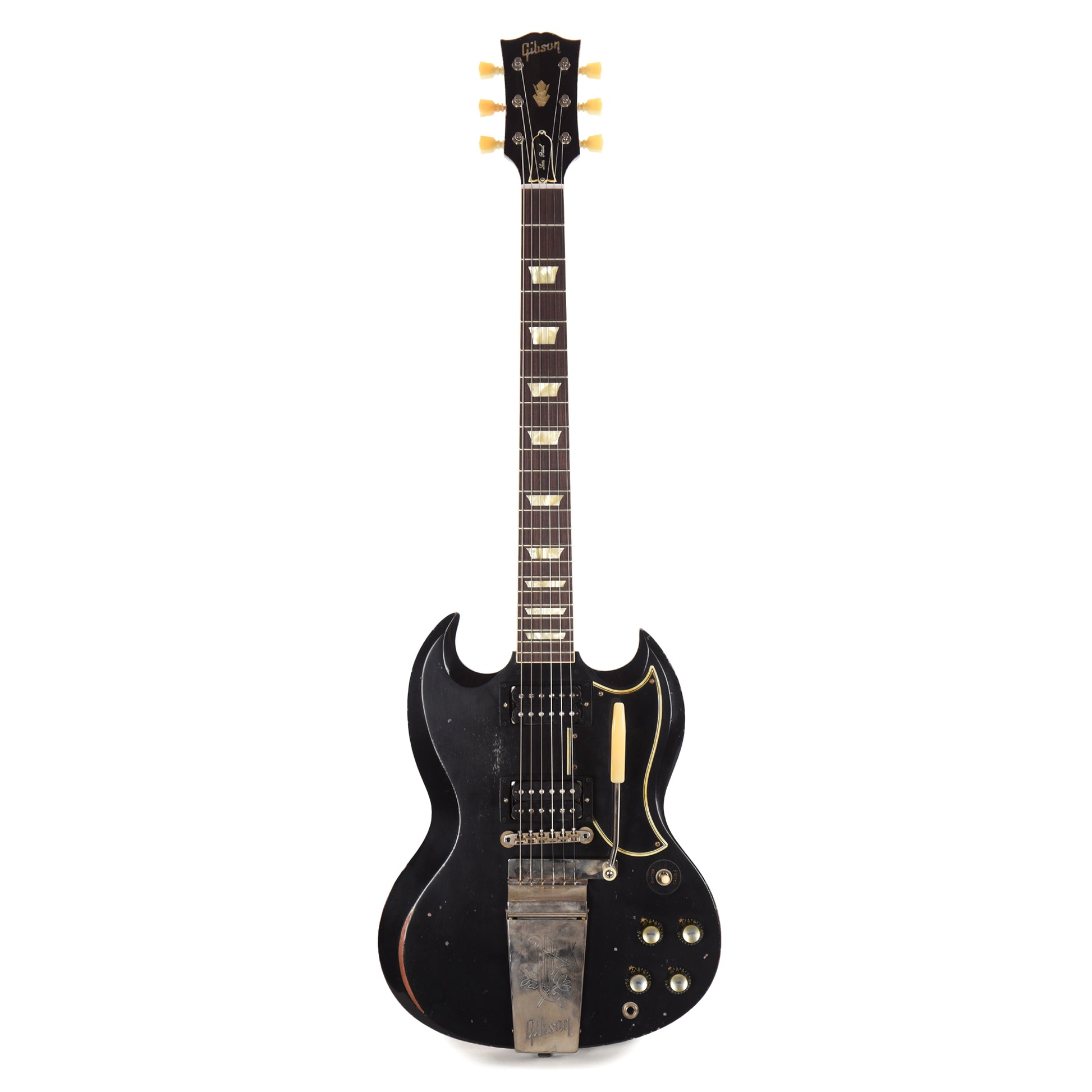 Gibson Custom Shop 1961 Les Paul SG Standard "CME Spec" Antique Ebony Murphy Lab Heavy Aged NH w/Long Maestro Vibrola & Black Uncovered Custom "S" Buckers Electric Guitars / Solid Body