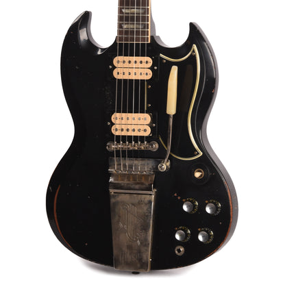 Gibson Custom Shop 1961 Les Paul SG Standard "CME Spec" Antique Ebony Murphy Lab Heavy Aged NH w/Long Maestro Vibrola & Double White Custom "S" Buckers Electric Guitars / Solid Body