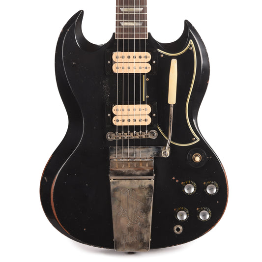 Gibson Custom Shop 1961 Les Paul SG Standard "CME Spec" Antique Ebony Murphy Lab Heavy Aged NH w/Long Maestro Vibrola & Double White Custom "S" Buckers Electric Guitars / Solid Body