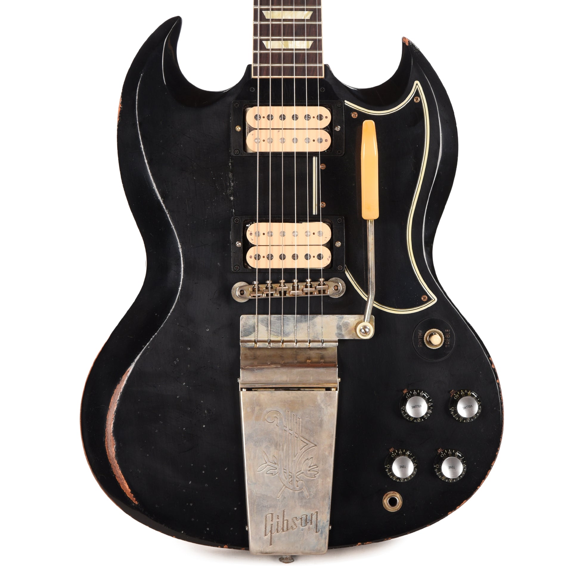 Gibson Custom Shop 1961 Les Paul SG Standard "CME Spec" Antique Ebony Murphy Lab Heavy Aged NH w/Long Maestro Vibrola & Double White Custom "S" Buckers Electric Guitars / Solid Body