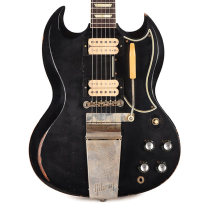 Gibson Custom Shop 1961 Les Paul SG Standard "CME Spec" Antique Ebony Murphy Lab Heavy Aged NH w/Long Maestro Vibrola & Double White Custom "S" Buckers Electric Guitars / Solid Body