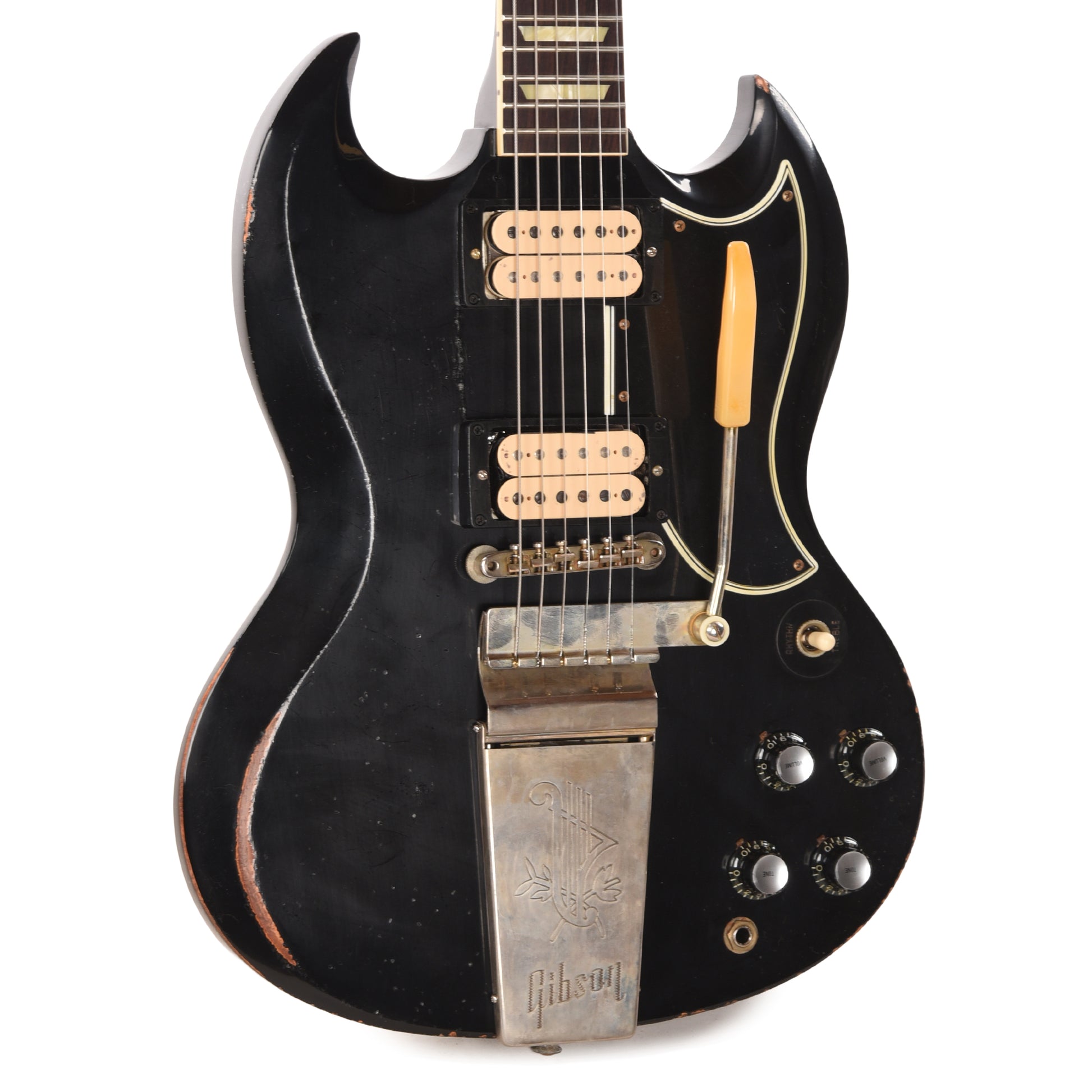 Gibson Custom Shop 1961 Les Paul SG Standard "CME Spec" Antique Ebony Murphy Lab Heavy Aged NH w/Long Maestro Vibrola & Double White Custom "S" Buckers Electric Guitars / Solid Body