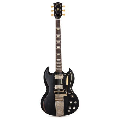 Gibson Custom Shop 1961 Les Paul SG Standard "CME Spec" Antique Ebony Murphy Lab Heavy Aged w/Long Maestro Vibrola Electric Guitars / Solid Body