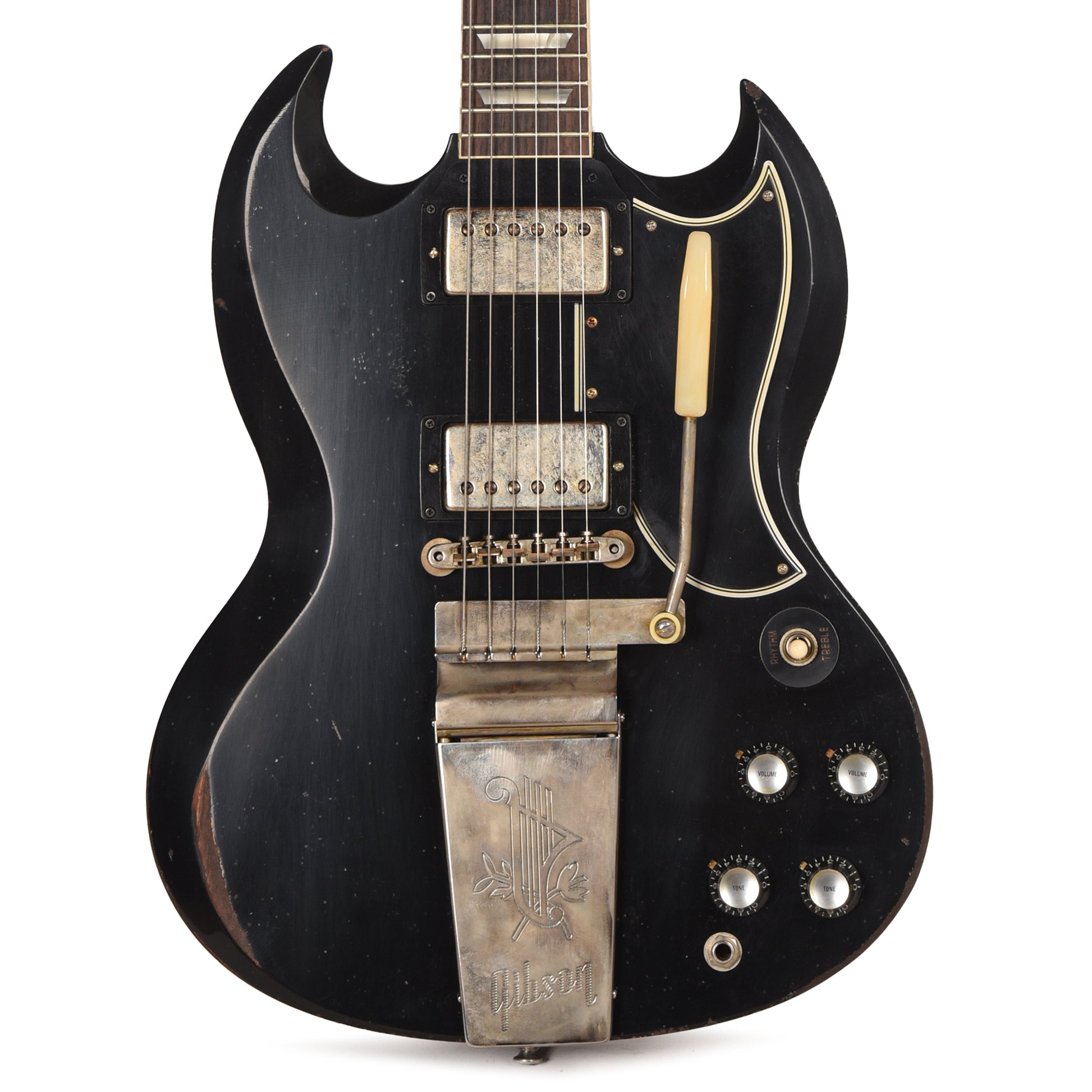 Gibson Custom Shop 1961 Les Paul SG Standard "CME Spec" Antique Ebony Murphy Lab Heavy Aged w/Long Maestro Vibrola Electric Guitars / Solid Body