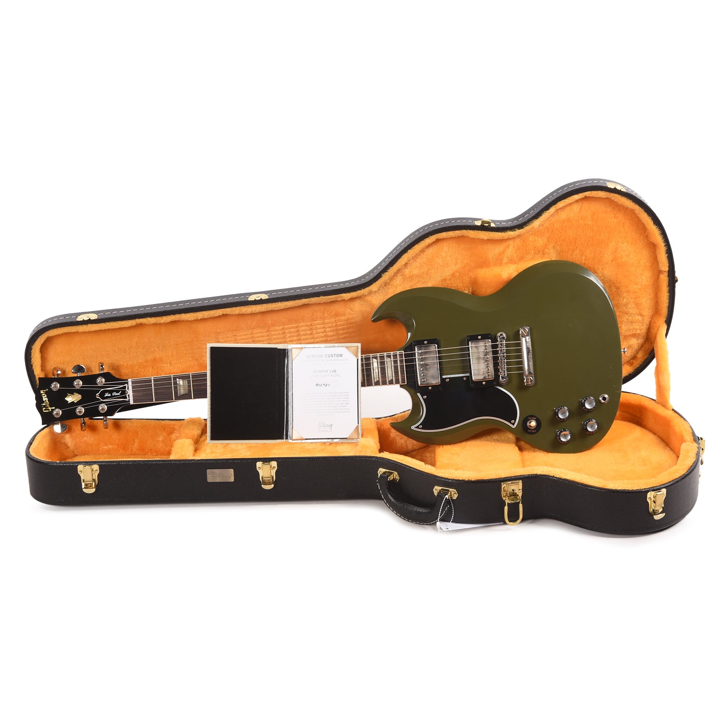 Gibson Custom Shop 1961 SG Les Paul Standard "CME Spec" LEFTY Antique Olive Drab Ultra Light Aged Electric Guitars / Solid Body