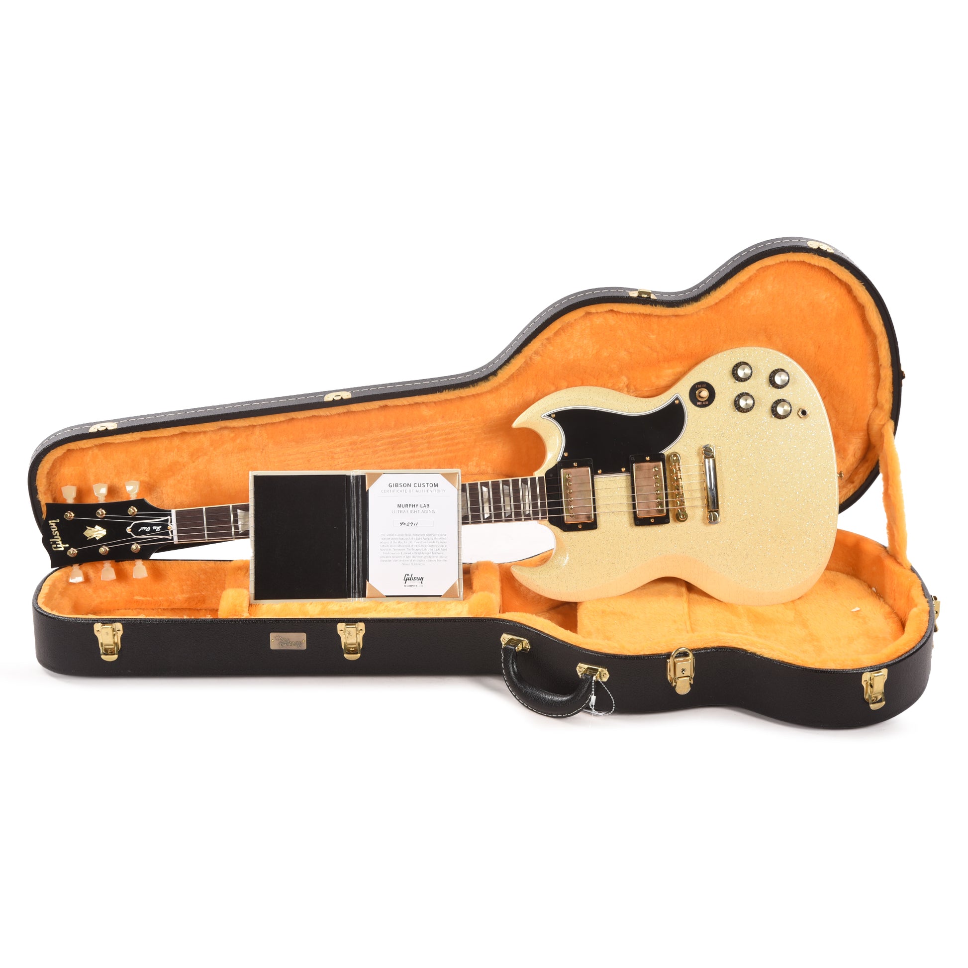 Gibson Custom Shop 1961 SG Standard Reissue "CME Spec" Heavy Antique White Sparkle Ultra Light Aged Electric Guitars / Solid Body