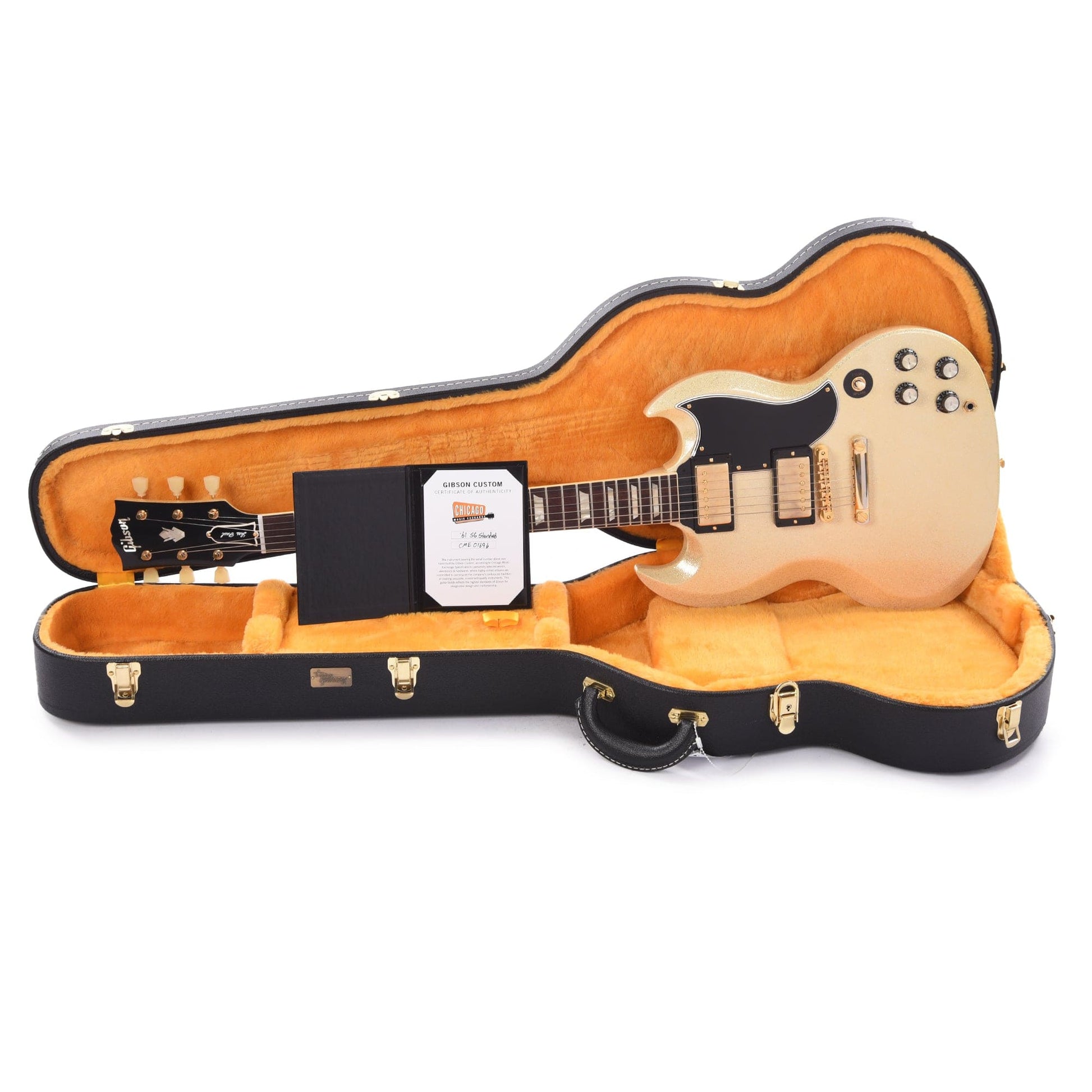 Gibson Custom Shop 1961 SG Standard Reissue "CME Spec" Heavy Antique White Sparkle VOS Electric Guitars / Solid Body