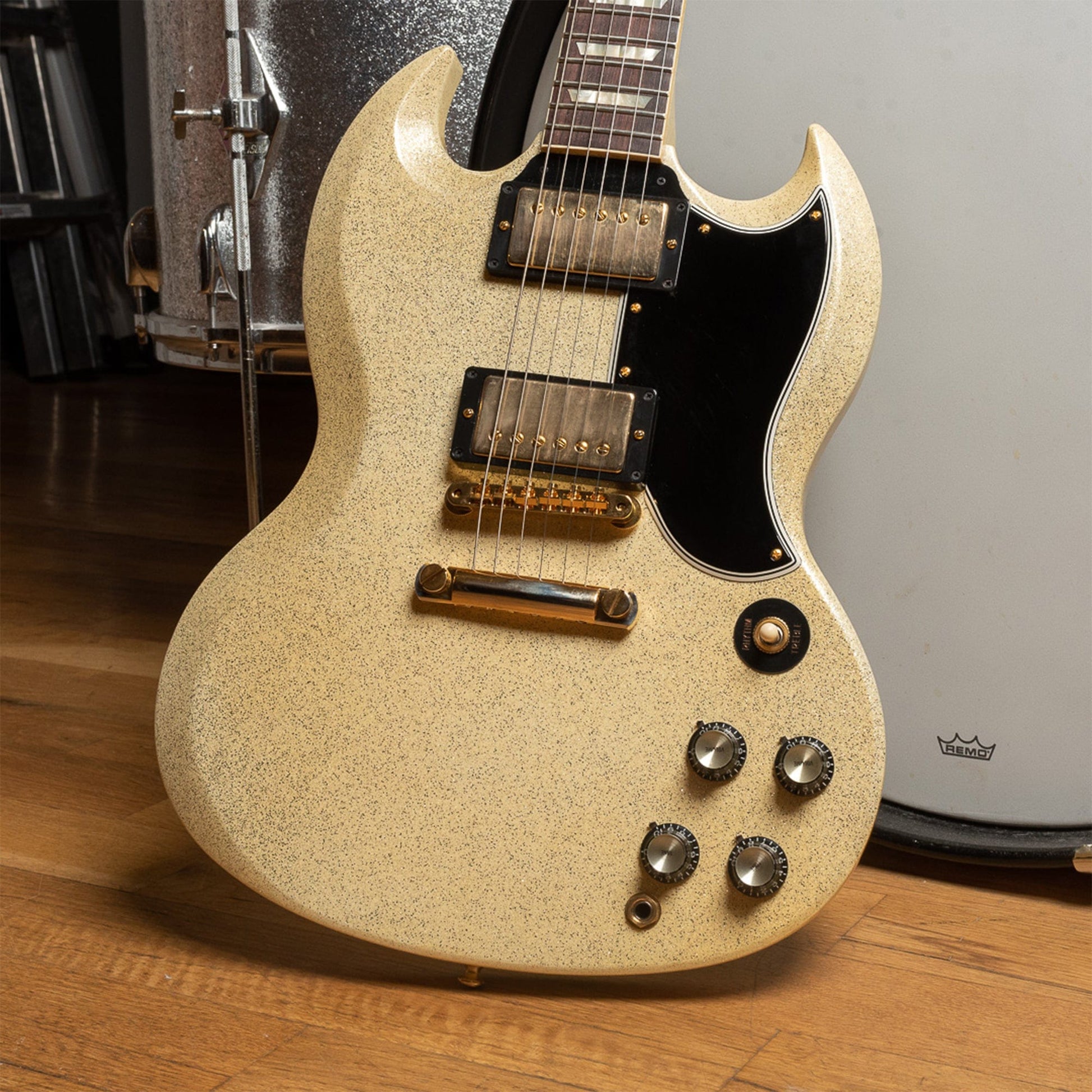Gibson Custom Shop 1961 SG Standard Reissue "CME Spec" Heavy Antique White Sparkle VOS Electric Guitars / Solid Body