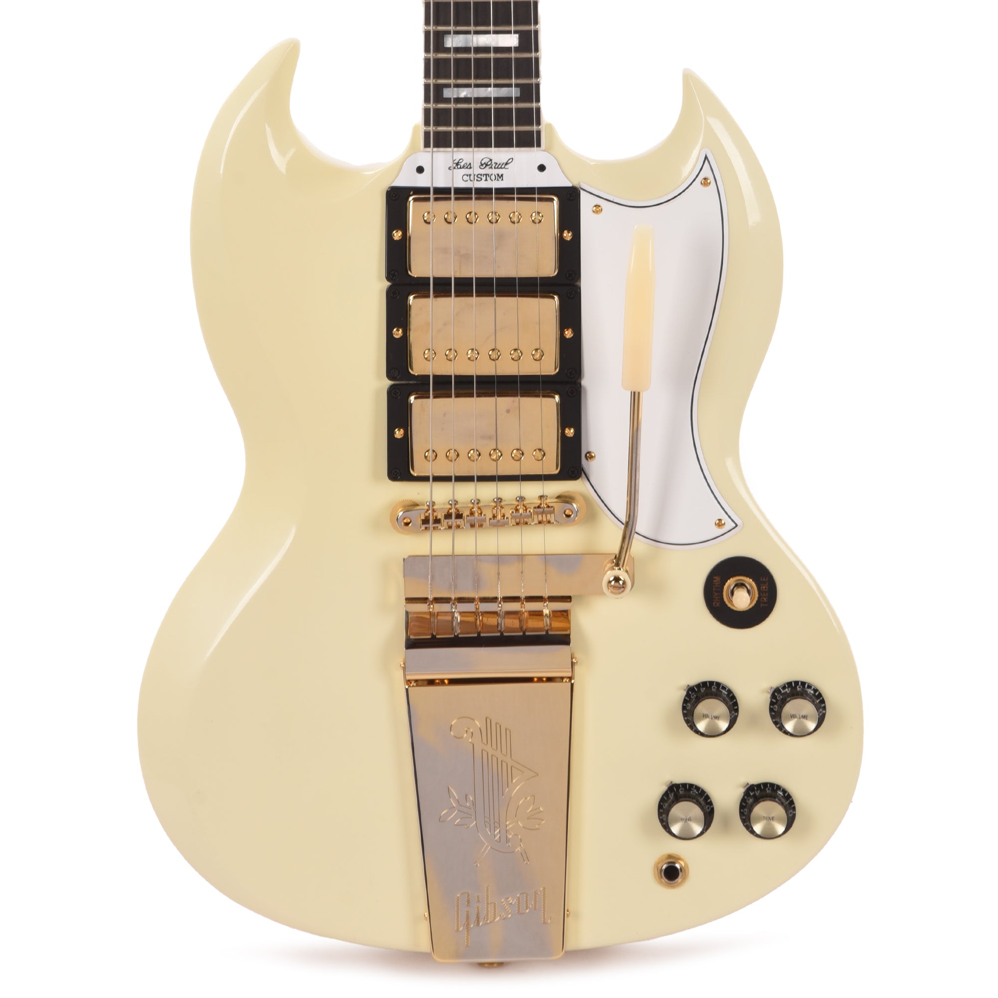 Gibson Custom Shop 1963 Les Paul SG Custom Reissue w/Maestro Classic White VOS Electric Guitars / Solid Body