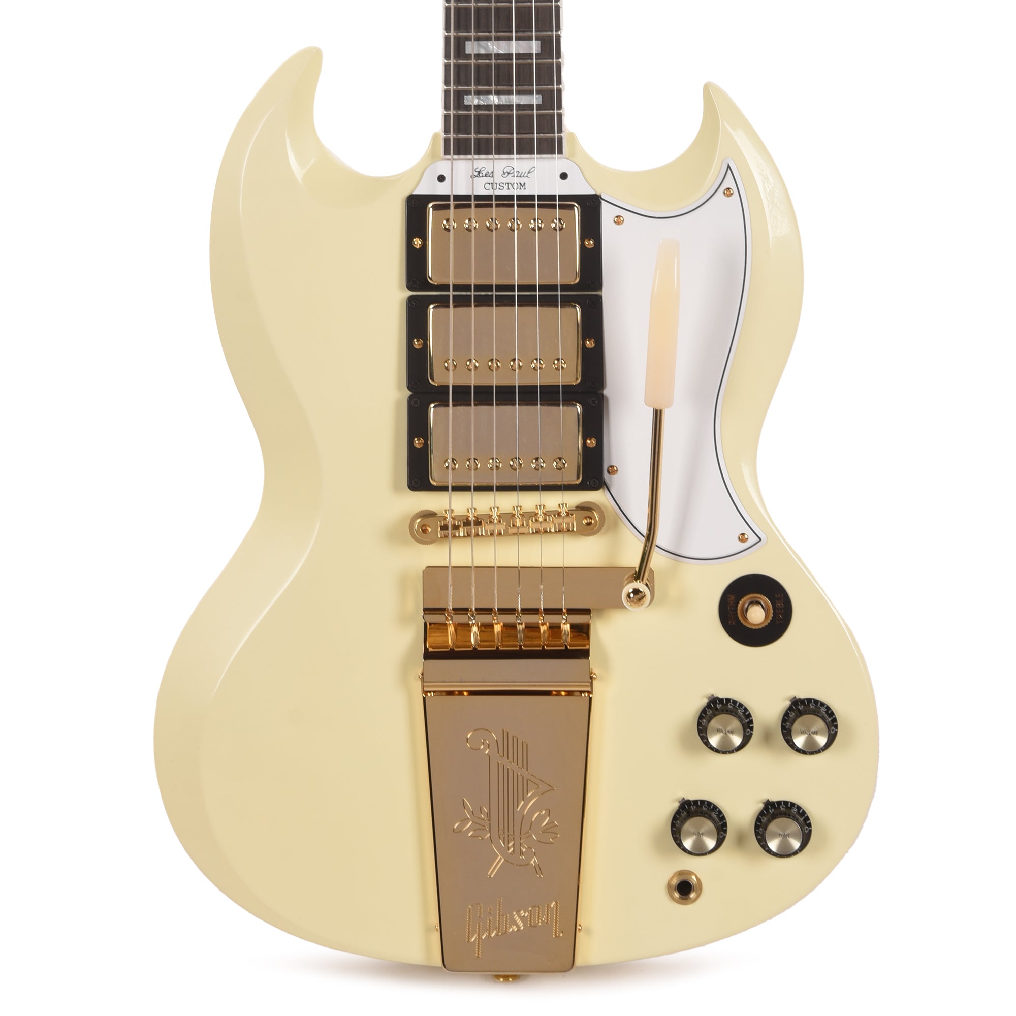 Gibson Custom Shop 1963 Les Paul SG Custom Reissue w/Maestro Classic White VOS Electric Guitars / Solid Body