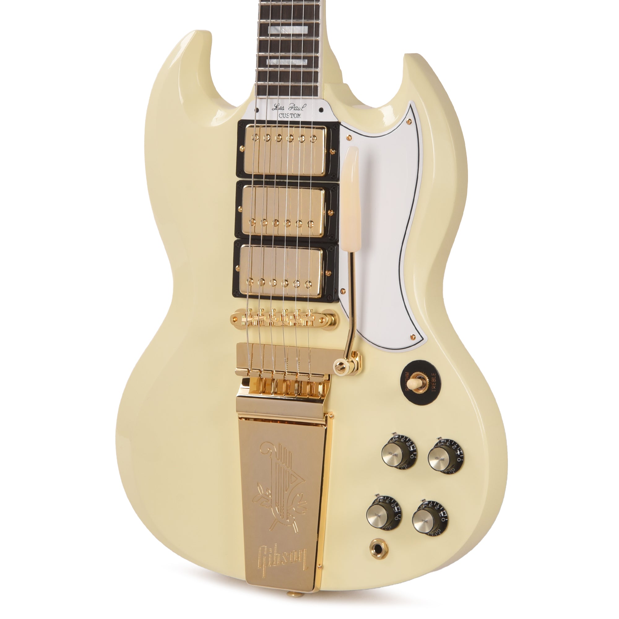 Gibson Custom Shop 1963 Les Paul SG Custom Reissue w/Maestro Classic White VOS Electric Guitars / Solid Body
