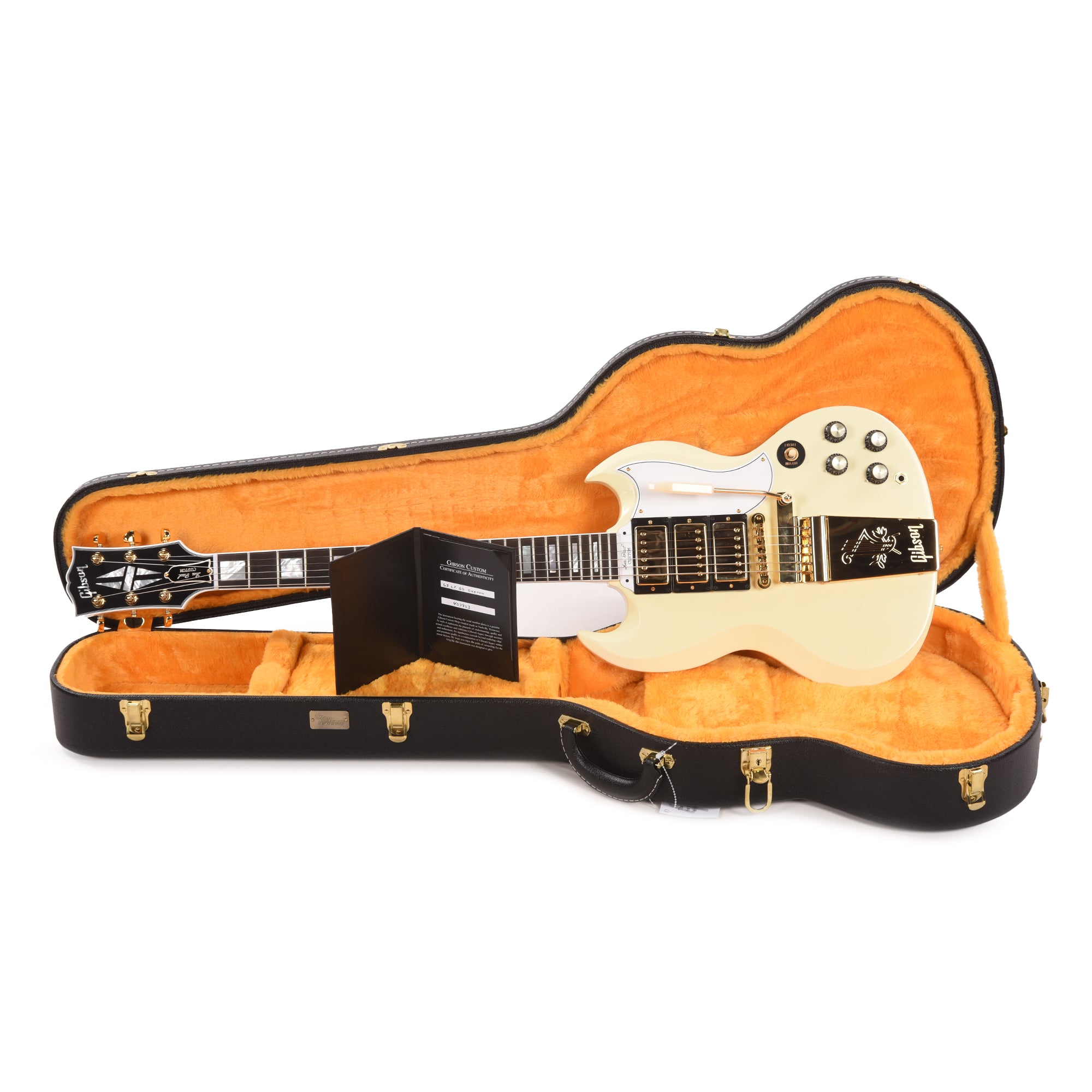 Gibson Custom Shop 1963 Les Paul SG Custom Reissue w/Maestro Classic White VOS Electric Guitars / Solid Body
