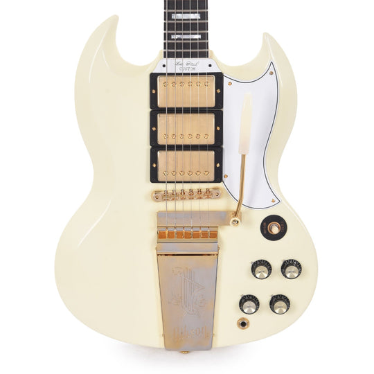 Gibson Custom Shop 1963 Les Paul SG Custom Reissue w/Maestro Classic White VOS Electric Guitars / Solid Body