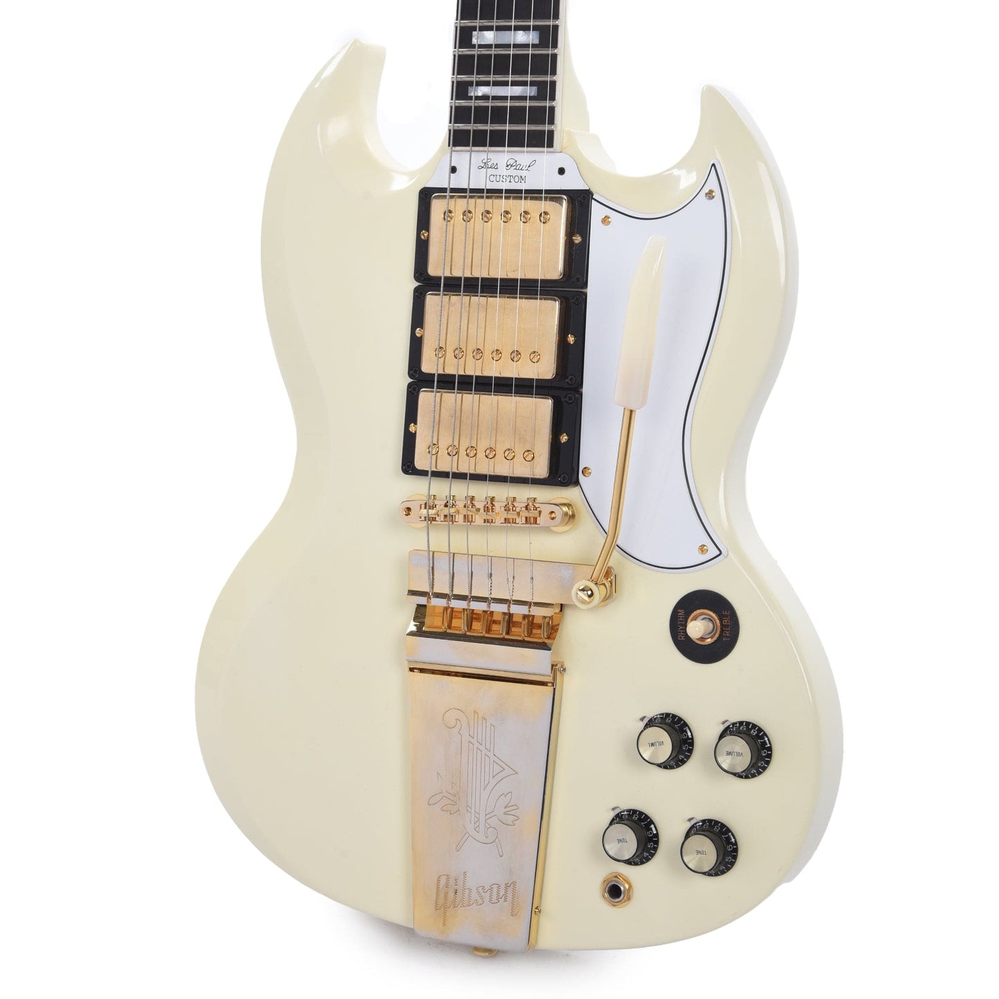 Gibson Custom Shop 1963 Les Paul SG Custom Reissue w/Maestro Classic White VOS Electric Guitars / Solid Body