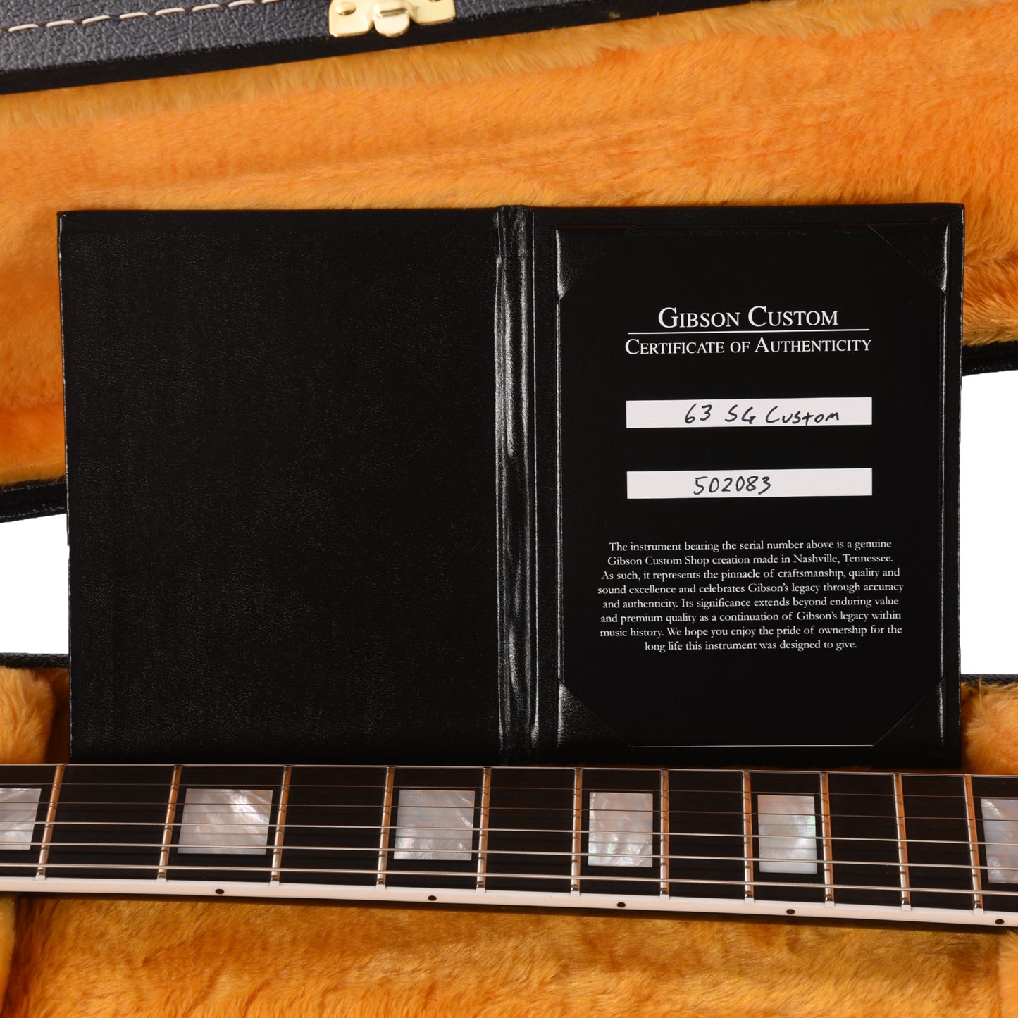 Gibson Custom Shop 1963 SG Custom "CME Spec" Ebony Gloss w/Maestro Vibrola Electric Guitars / Solid Body
