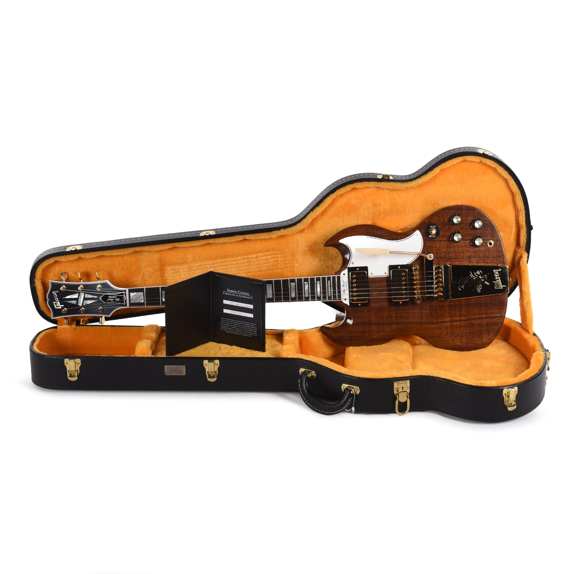Gibson Custom Shop 1963 SG Les Paul Custom "CME Spec" Koa Natural VOS w/Gold Hardware & Maestro Vibrola Electric Guitars / Solid Body