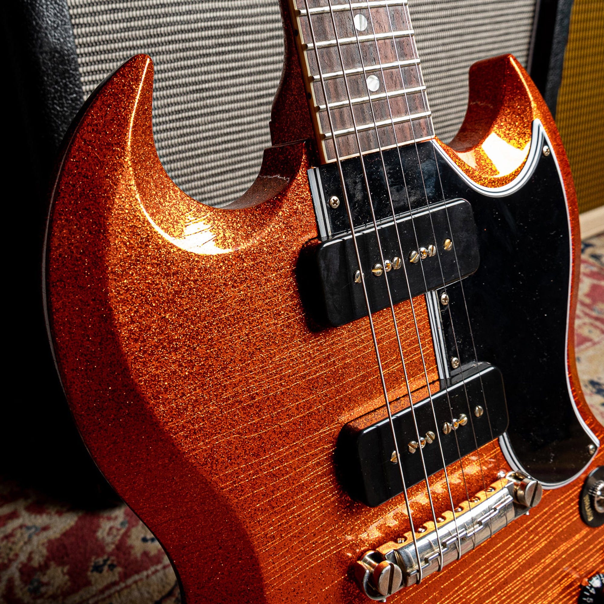 Gibson Custom Shop 1963 SG Special Reissue Antique Navelina Gold Sparkle Murphy Lab Ultra Light Aged Electric Guitars / Solid Body