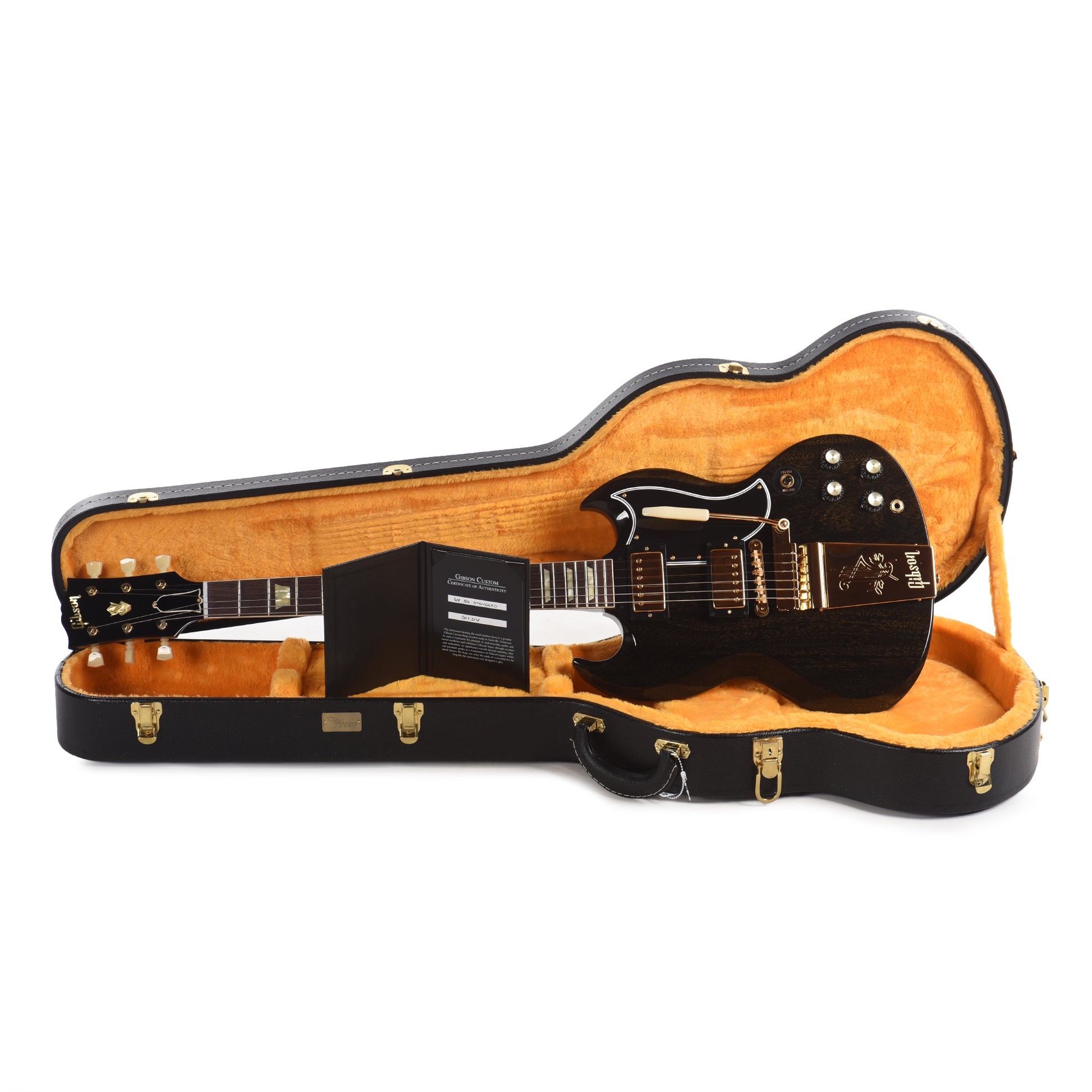 Gibson Custom Shop 1964 SG Standard TV Black & Gold Gloss w/Maestro Electric Guitars / Solid Body