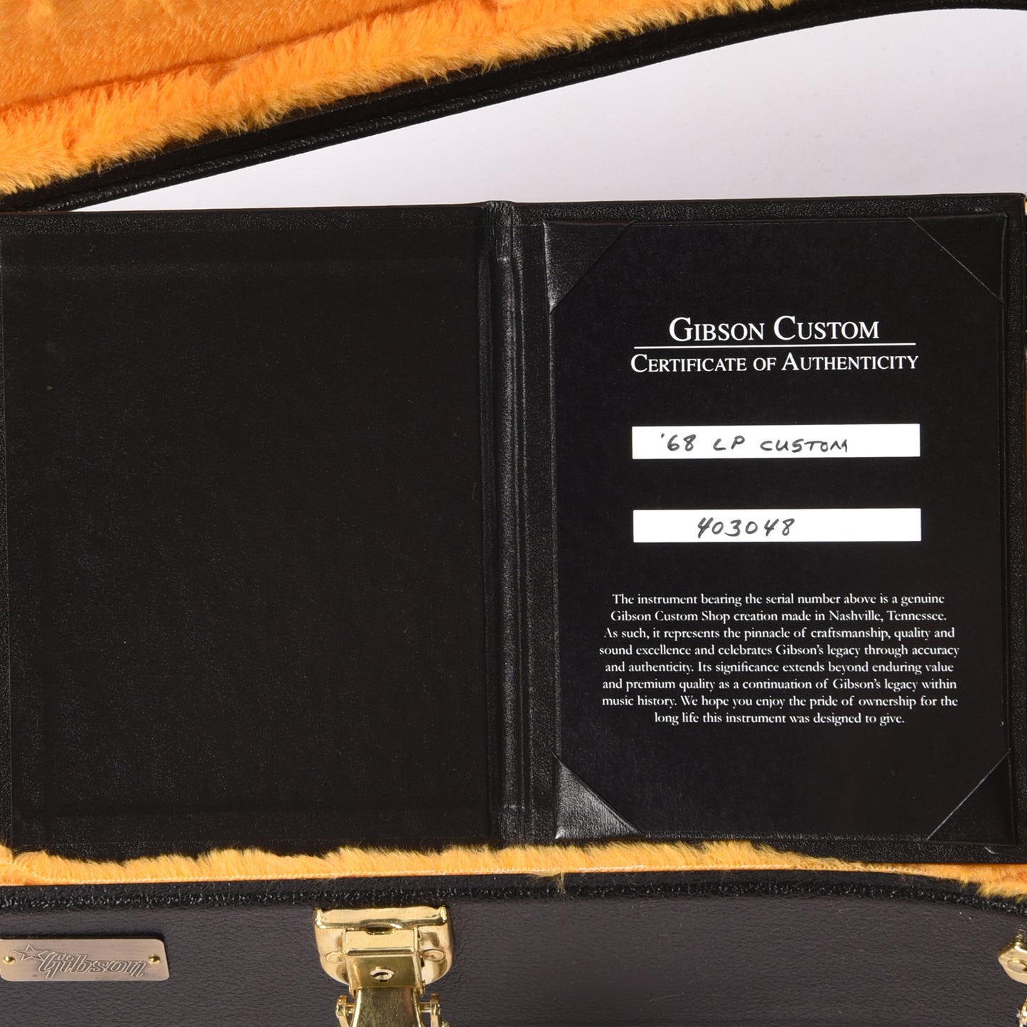 Gibson Custom Shop 1968 Les Paul Custom "CME Spec" Ebony VOS Electric Guitars / Solid Body