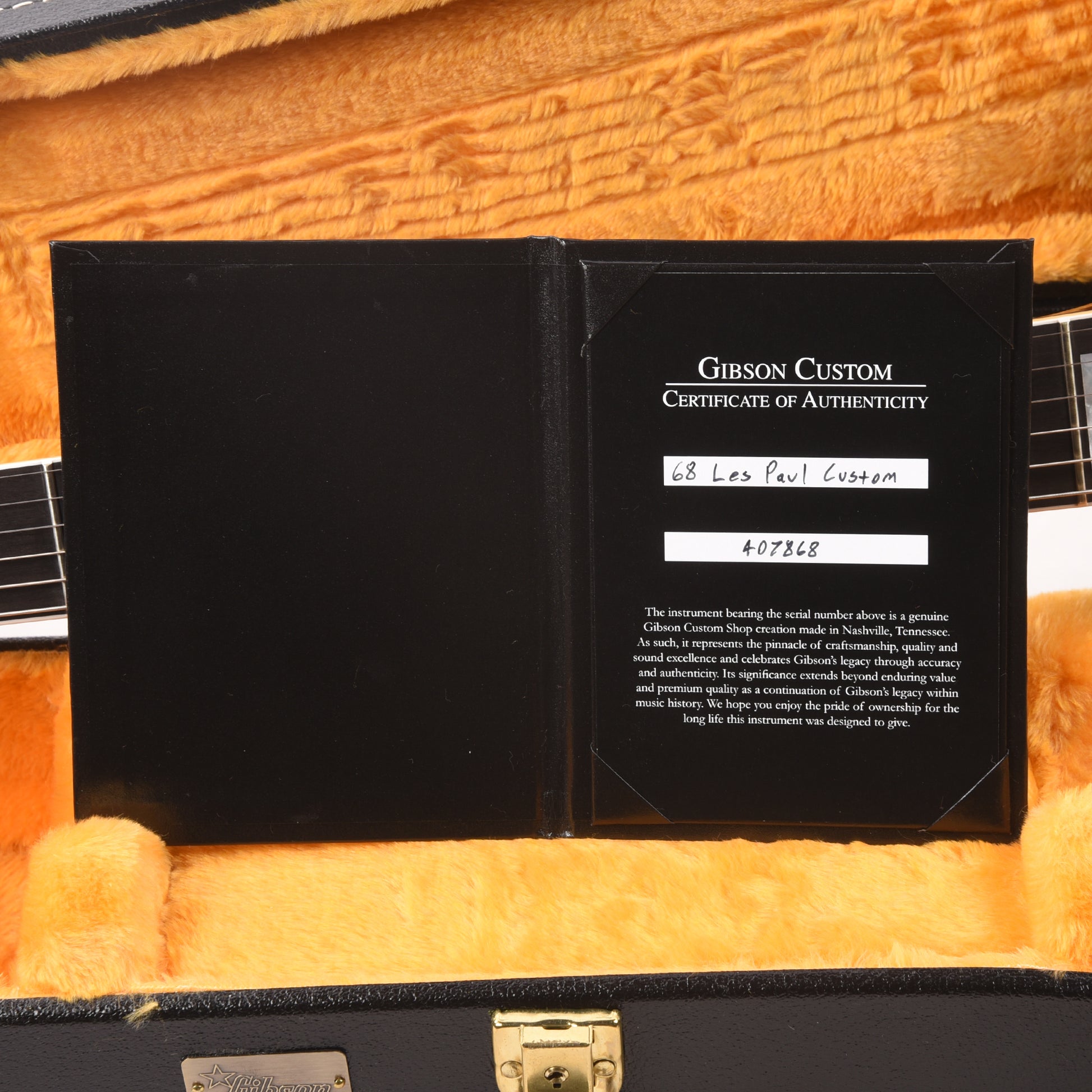 Gibson Custom Shop 1968 Les Paul Custom "CME Spec" Ebony VOS Electric Guitars / Solid Body