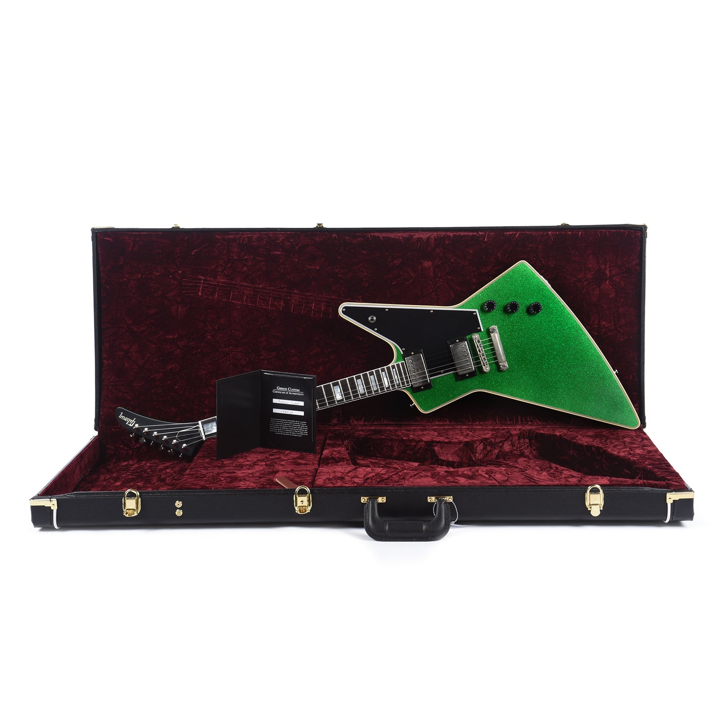 Gibson Custom Shop Explorer Custom "CME Spec" Antique Green Sparkle VOS w/Black Stinger Electric Guitars / Solid Body