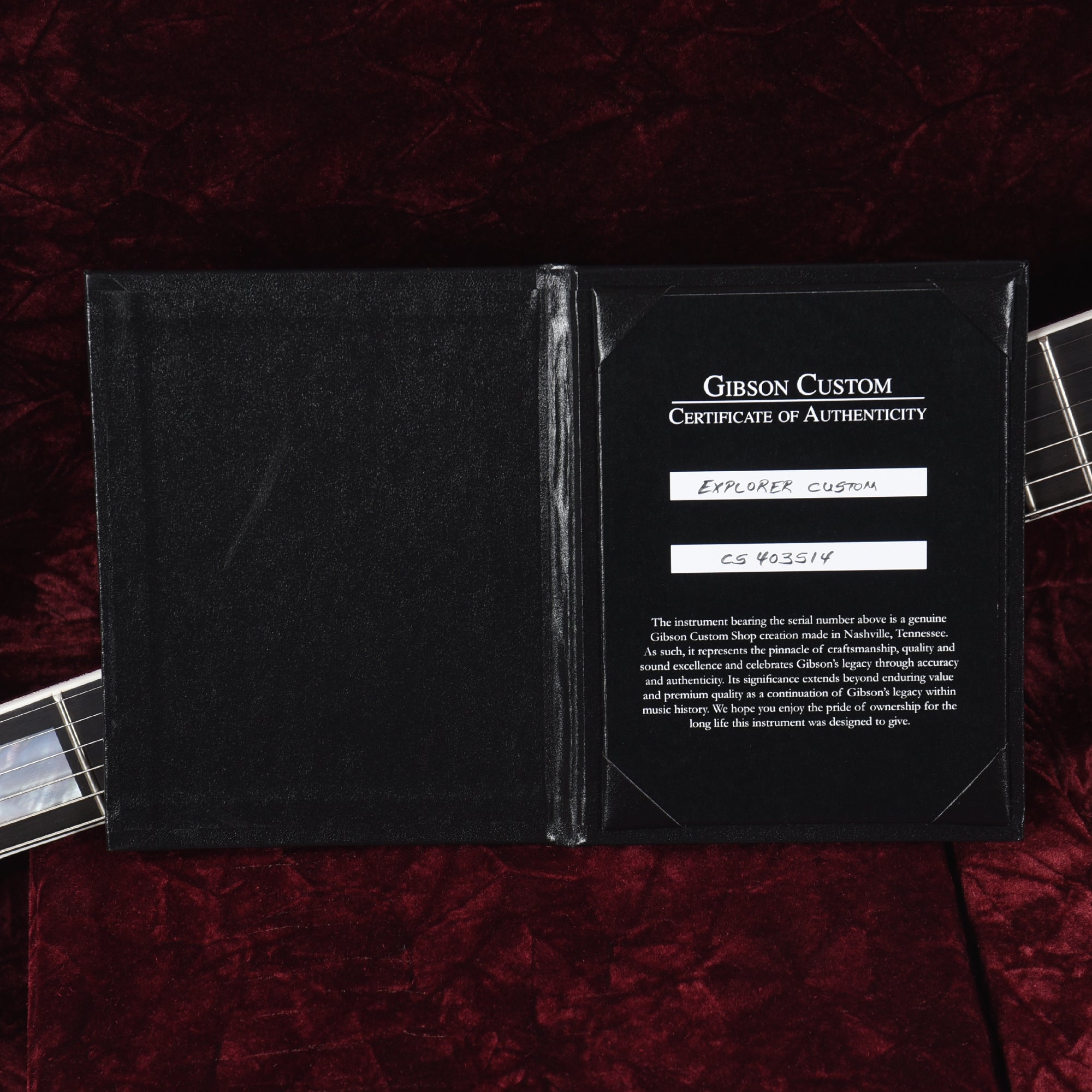 Gibson Custom Shop Explorer Custom 