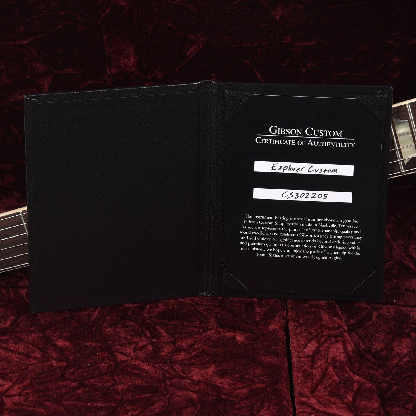 Gibson Custom Shop Explorer Custom Ebony VOS w/Rosewood Fingerboard Electric Guitars / Solid Body