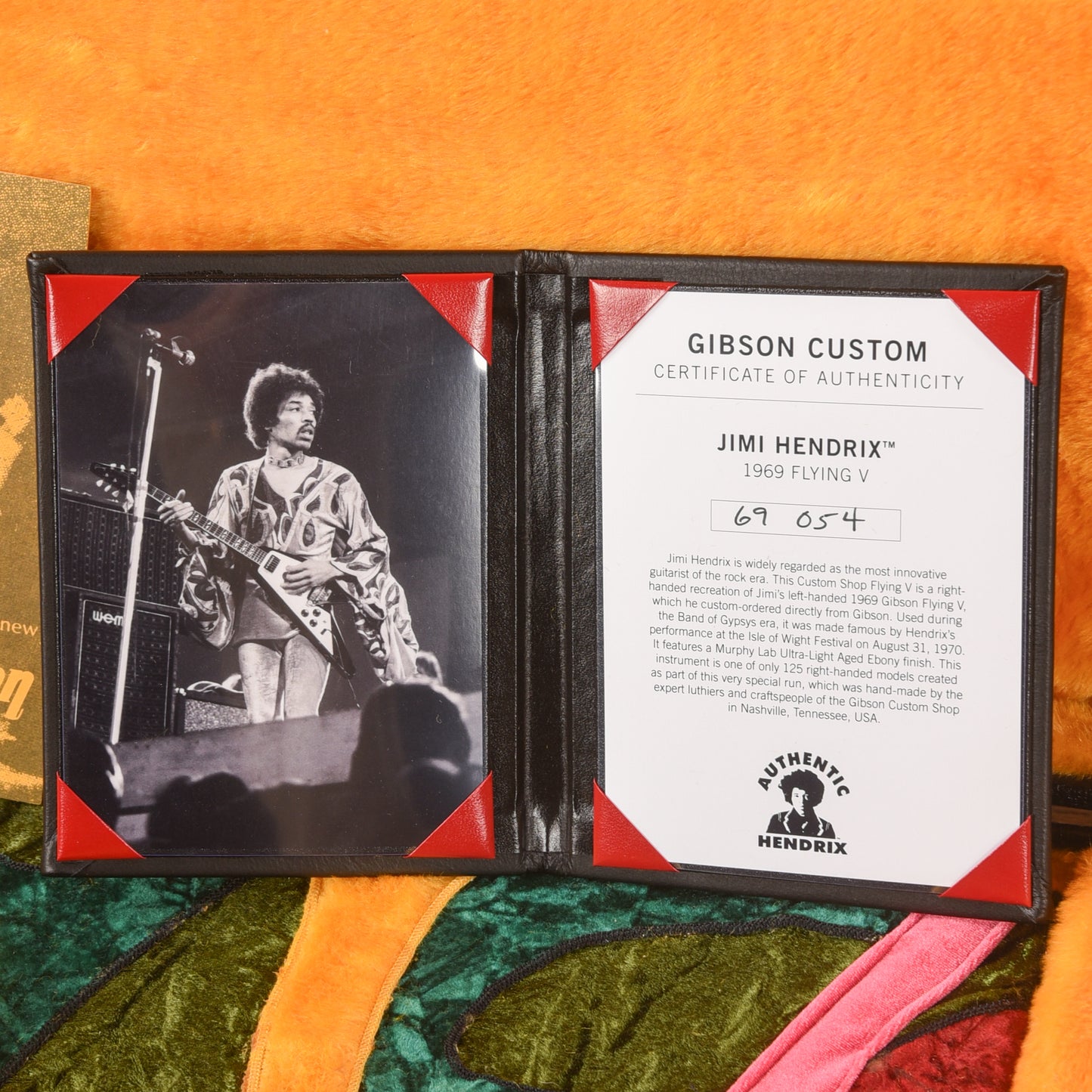 Gibson Custom Shop Jimi Hendrix Signature '69 Flying V Aged Ebony Electric Guitars / Solid Body