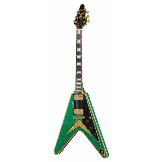 Gibson Custom Shop Limited Edition Flying V Custom Heavy Aged Teal Sparkle Electric Guitars / Solid Body