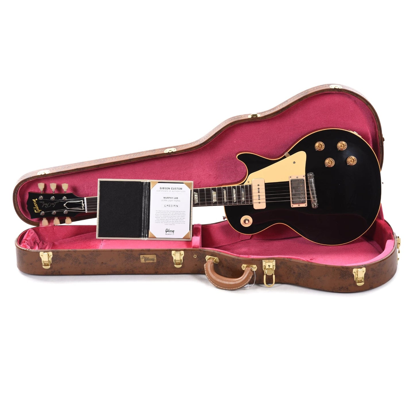 Gibson Custom Shop Murphy Lab 1954 Les Paul Standard "CME Spec" Antique Ebony Ultra Light Aged w/P90 Neck & Custom "S" Bucker Bridge Electric Guitars / Solid Body