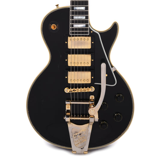 Gibson Custom Shop Murphy Lab 1957 Les Paul Custom Reissue 3-Pickup Ebony Light Aged w/Bigsby Electric Guitars / Solid Body