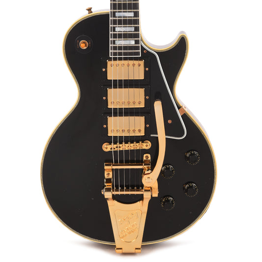 Gibson Custom Shop Murphy Lab 1957 Les Paul Custom Reissue 3-Pickup Ebony Light Aged w/Bigsby Electric Guitars / Solid Body