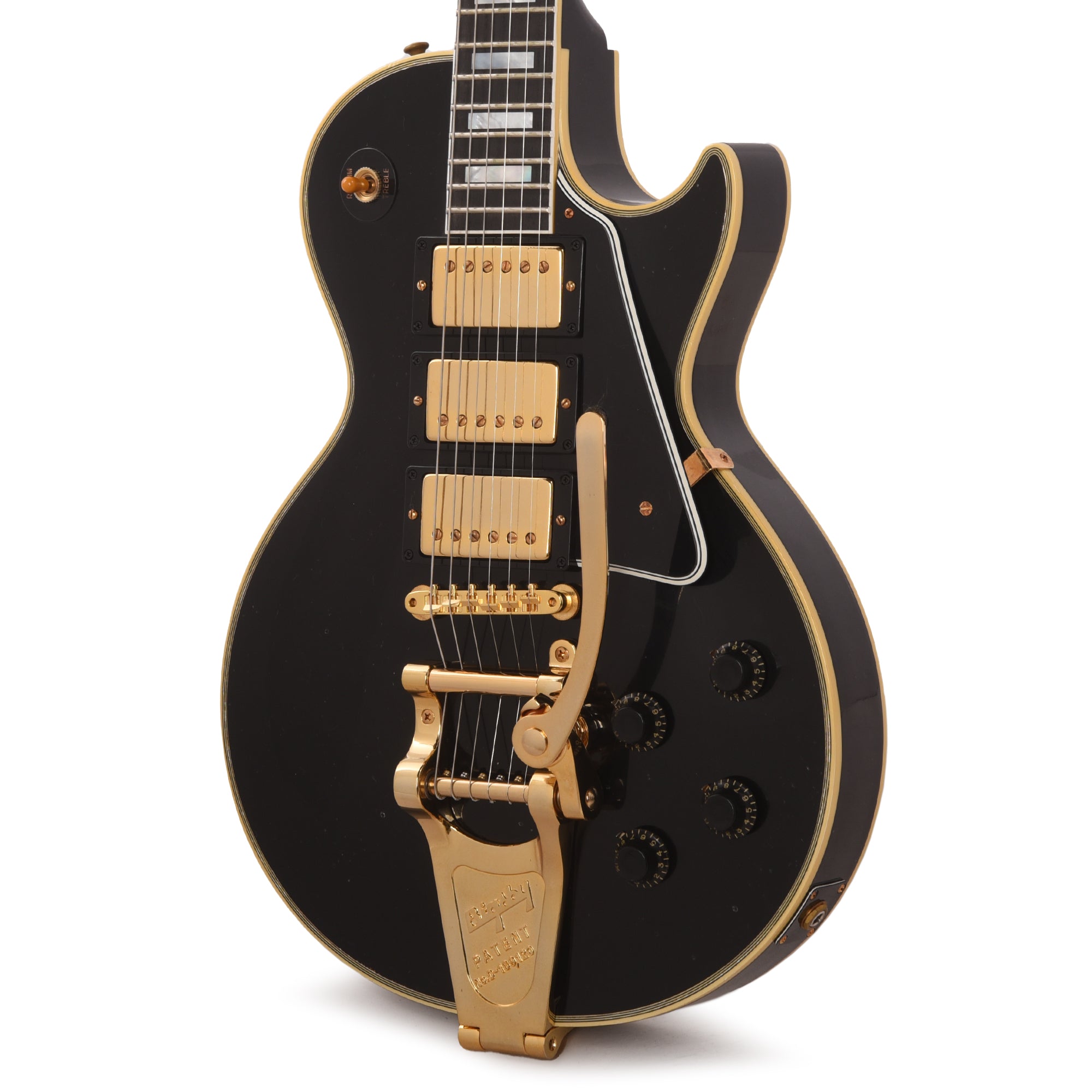 Gibson Custom Shop Murphy Lab 1957 Les Paul Custom Reissue 3-Pickup Ebony Light Aged w/Bigsby Electric Guitars / Solid Body