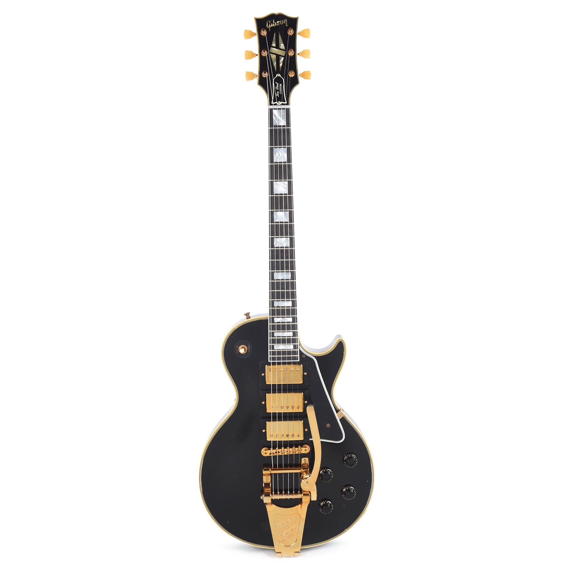 Gibson Custom Shop Murphy Lab 1957 Les Paul Custom Reissue 3-Pickup Ebony Light Aged w/Bigsby Electric Guitars / Solid Body