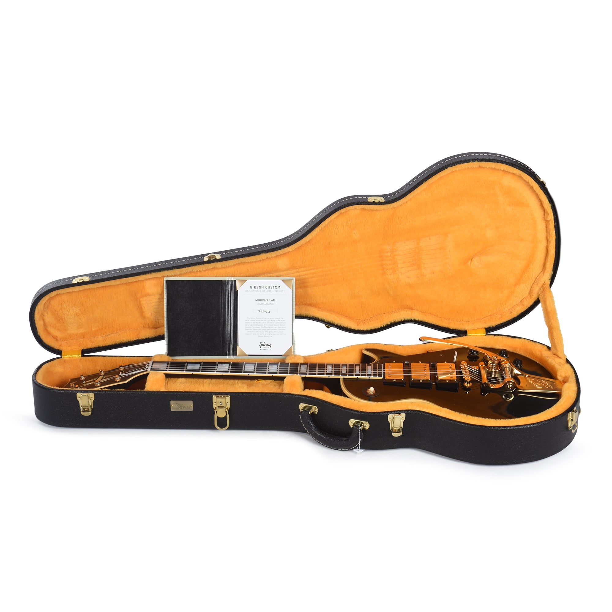 Gibson Custom Shop Murphy Lab 1957 Les Paul Custom Reissue 3-Pickup Ebony Light Aged w/Bigsby Electric Guitars / Solid Body