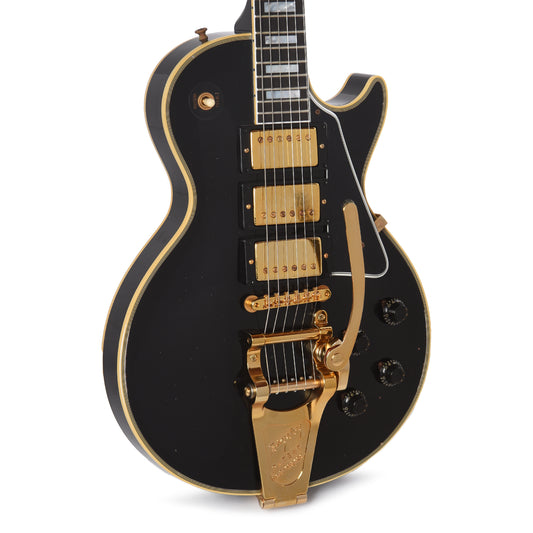 Gibson Custom Shop Murphy Lab 1957 Les Paul Custom Reissue 3-Pickup Ebony Light Aged w/Bigsby Electric Guitars / Solid Body