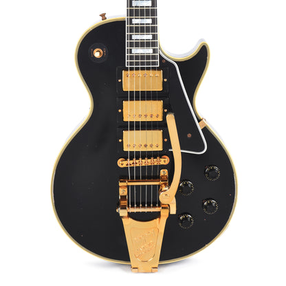 Gibson Custom Shop Murphy Lab 1957 Les Paul Custom Reissue 3-Pickup Ebony Light Aged w/Bigsby Electric Guitars / Solid Body