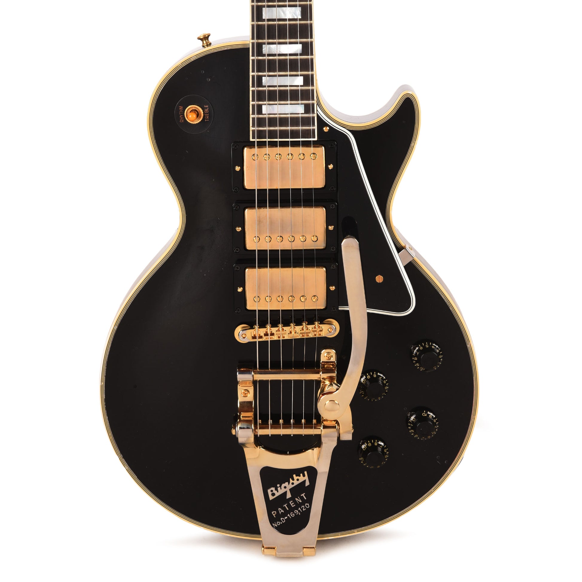 Gibson Custom Shop Murphy Lab 1957 Les Paul Custom Reissue 3-Pickup Ebony Light Aged w/Bigsby Electric Guitars / Solid Body