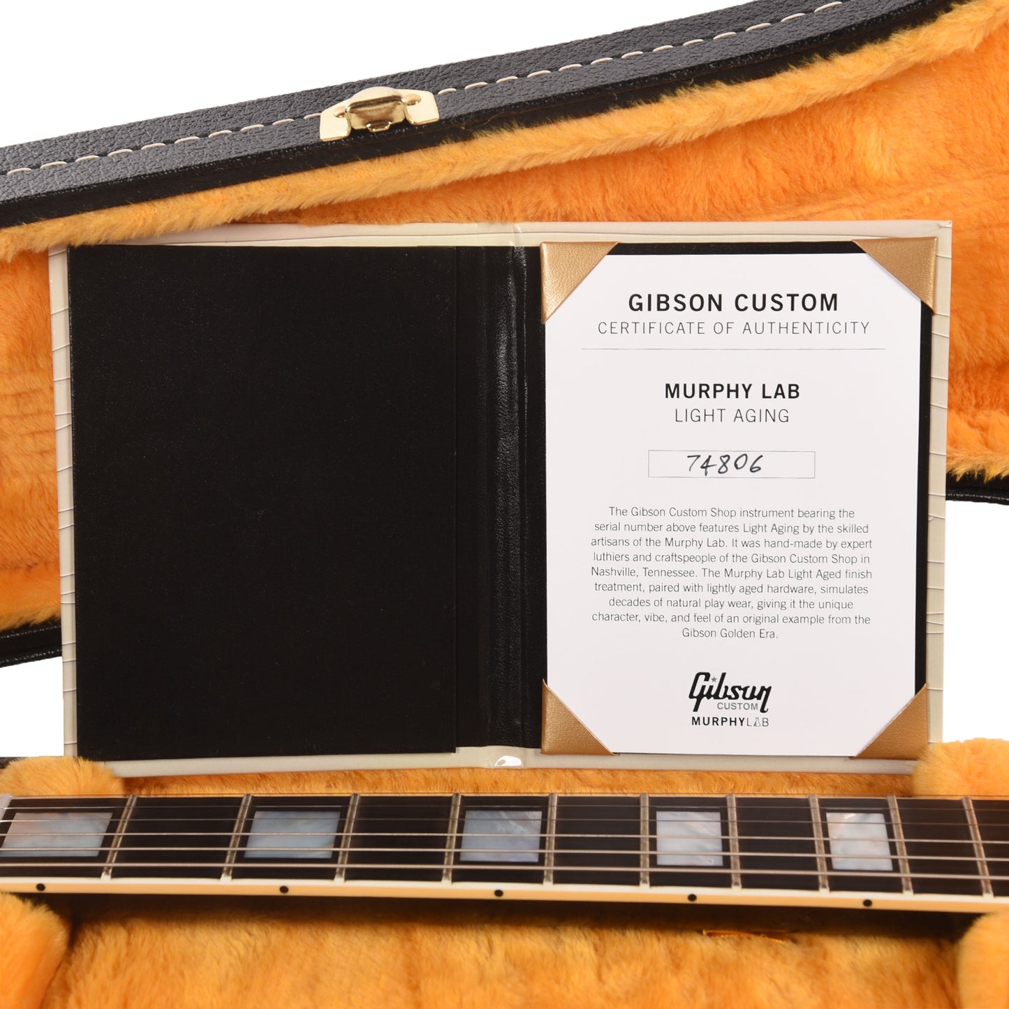 Gibson Custom Shop Murphy Lab 1957 Les Paul Custom Reissue 3-Pickup Ebony Light Aged w/Bigsby Electric Guitars / Solid Body