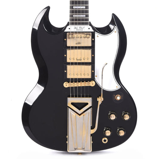 Gibson Custom Shop Murphy Lab 1961 Les Paul/SG Custom "CME Spec" Heavy Antique Ebony Ultra Light Aged w/Sideways Vibrola (Serial #CME01922) Electric Guitars / Solid Body