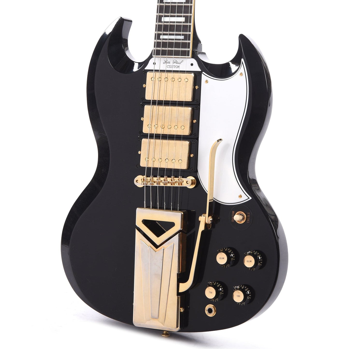 Gibson Custom Shop Murphy Lab 1961 Les Paul/SG Custom "CME Spec" Heavy Antique Ebony Ultra Light Aged w/Sideways Vibrola Electric Guitars / Solid Body