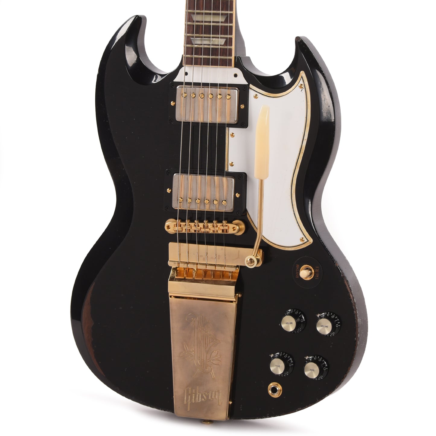 Gibson Custom Shop Murphy Lab 1961 Les Paul/SG Standard "CME Spec" Heavy Antique Ebony Heavy Aged w/Maestro Vibrola Electric Guitars / Solid Body