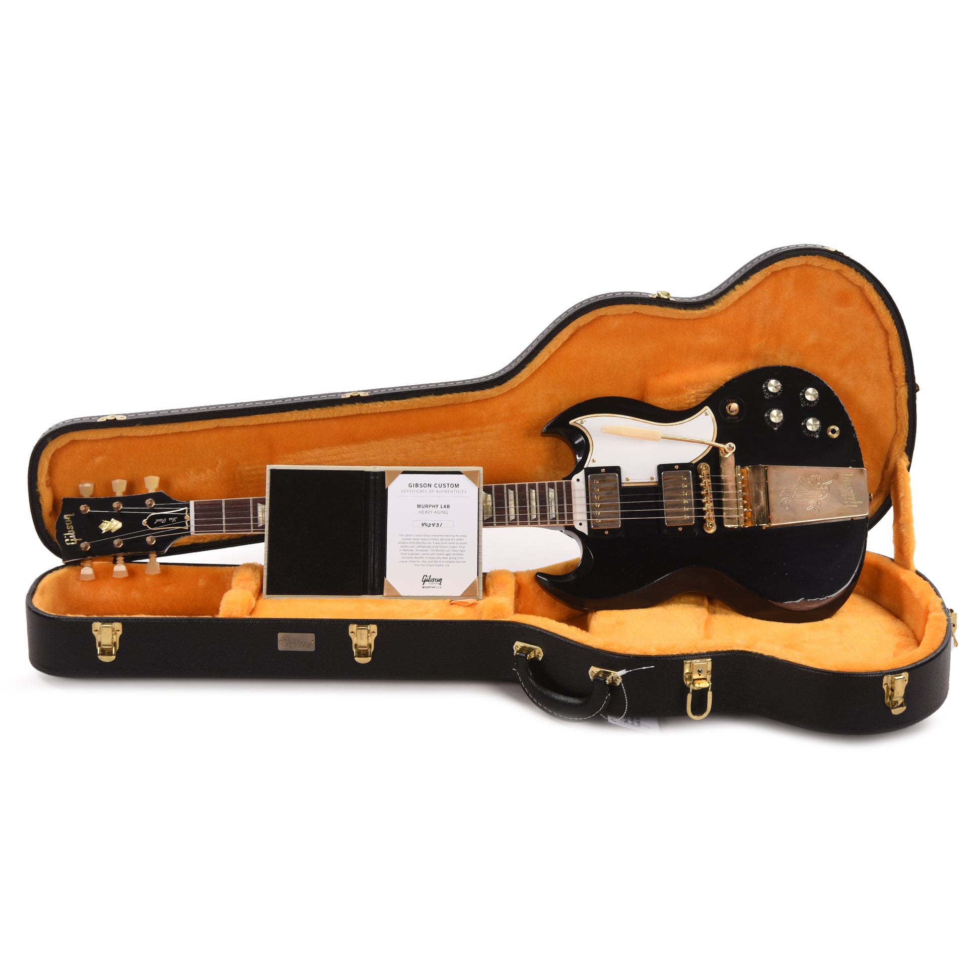 Gibson Custom Shop Murphy Lab 1961 Les Paul/SG Standard "CME Spec" Heavy Antique Ebony Heavy Aged w/Maestro Vibrola Electric Guitars / Solid Body
