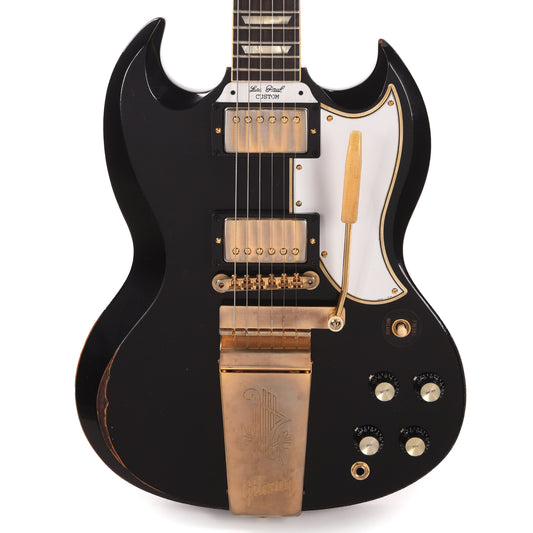 Gibson Custom Shop Murphy Lab 1961 Les Paul/SG Standard "CME Spec" Heavy Antique Ebony Heavy Aged w/Maestro Vibrola Electric Guitars / Solid Body
