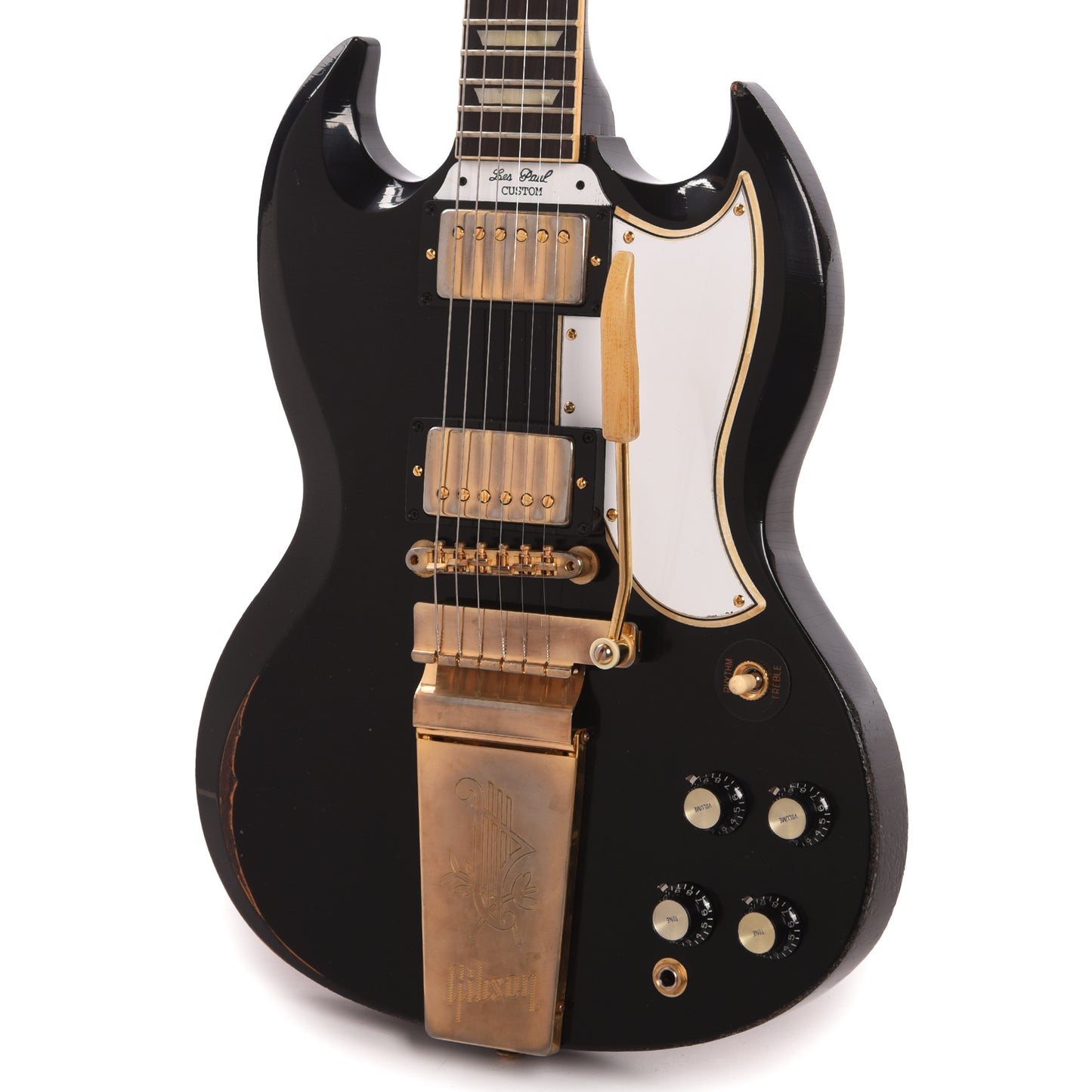 Gibson Custom Shop Murphy Lab 1961 Les Paul/SG Standard "CME Spec" Heavy Antique Ebony Heavy Aged w/Maestro Vibrola Electric Guitars / Solid Body