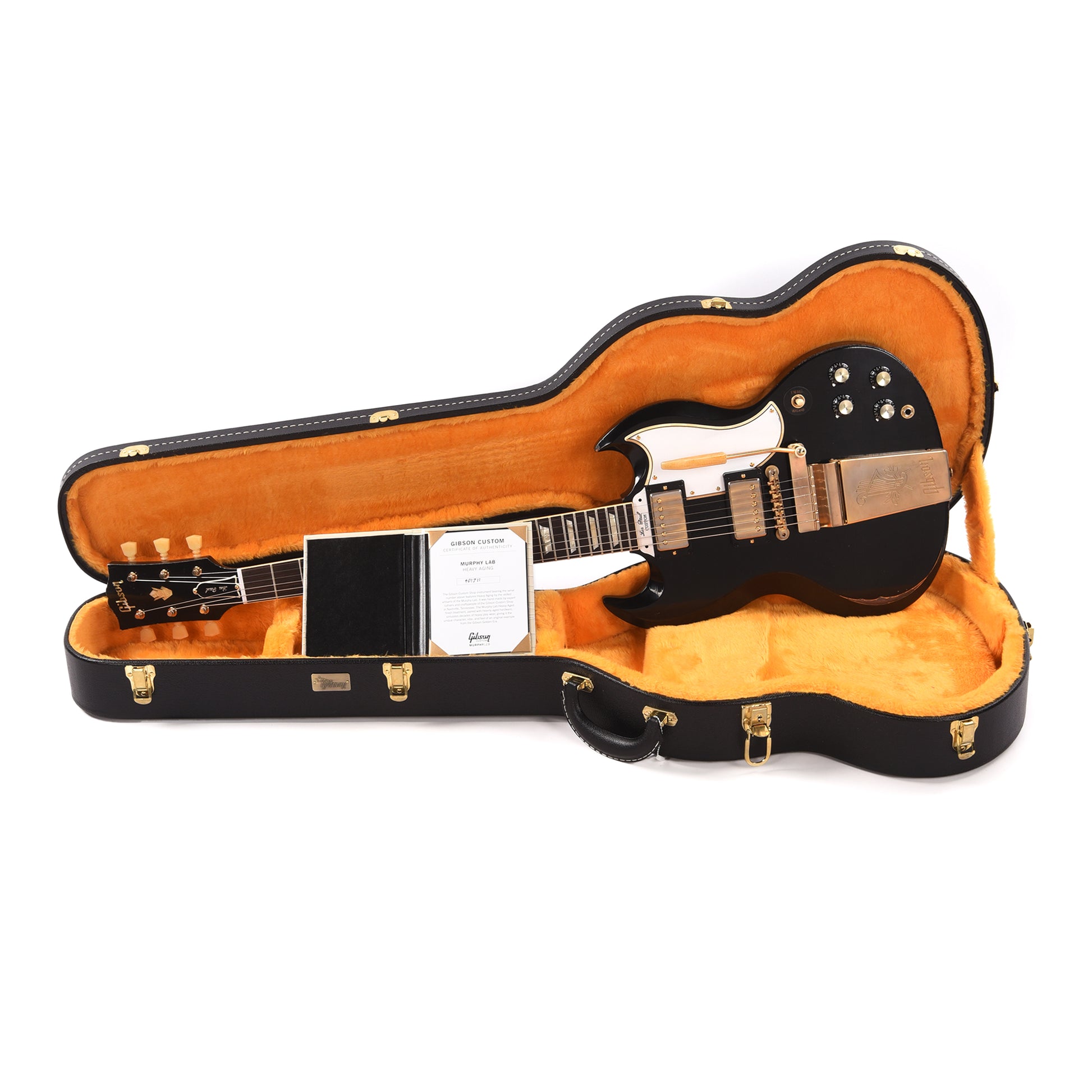 Gibson Custom Shop Murphy Lab 1961 Les Paul/SG Standard "CME Spec" Heavy Antique Ebony Heavy Aged w/Maestro Vibrola Electric Guitars / Solid Body