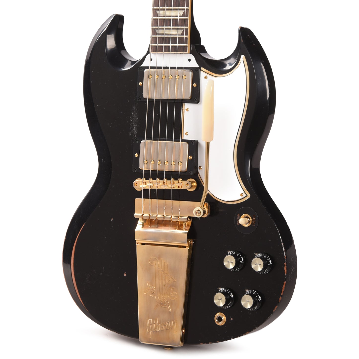 Gibson Custom Shop Murphy Lab 1961 Les Paul/SG Standard "CME Spec" Heavy Antique Ebony Heavy Aged w/Maestro Vibrola Electric Guitars / Solid Body