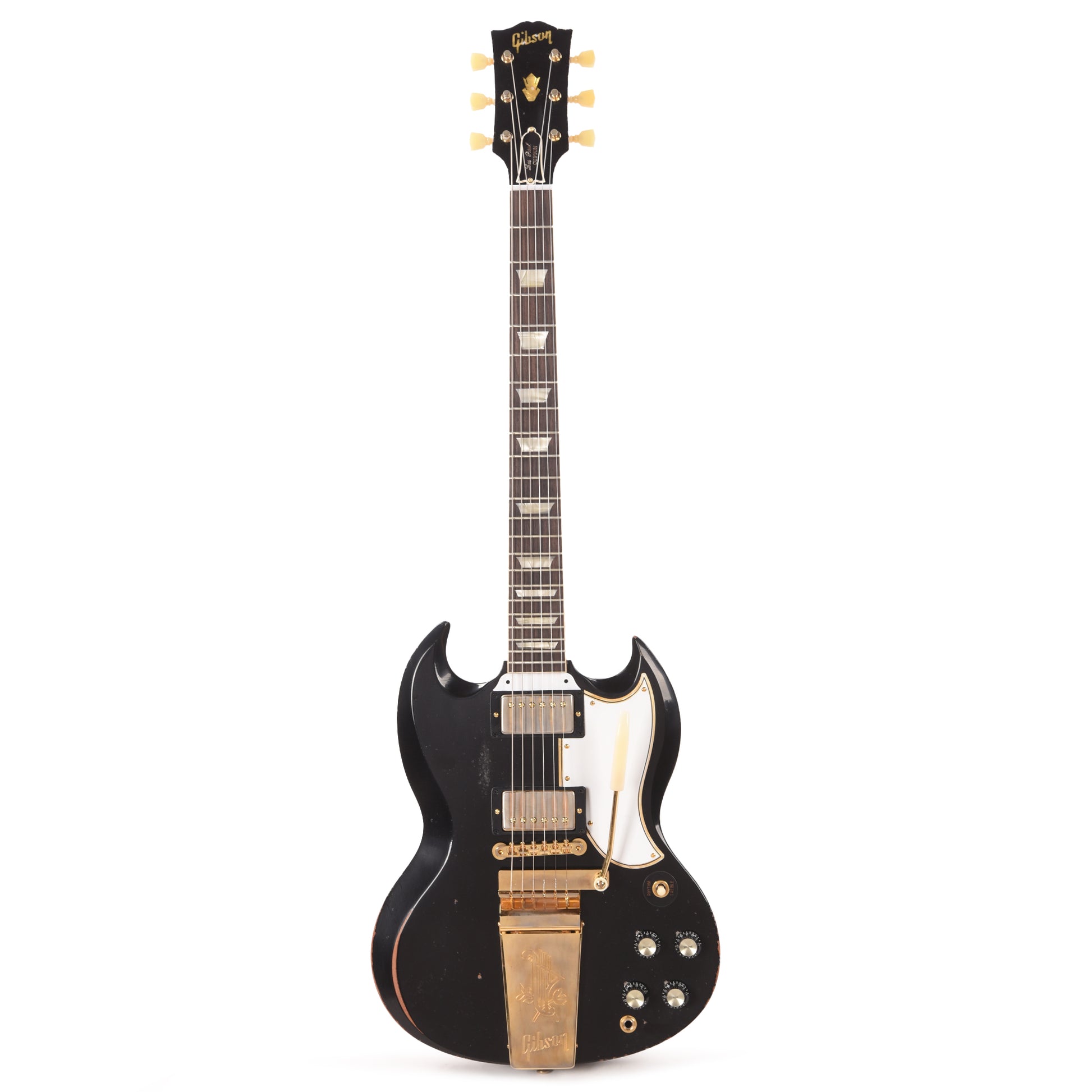 Gibson Custom Shop Murphy Lab 1961 Les Paul/SG Standard "CME Spec" Heavy Antique Ebony Heavy Aged w/Maestro Vibrola Electric Guitars / Solid Body